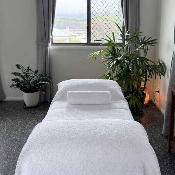 Massage table in Byron Bay Community Acupuncture treatment rooms